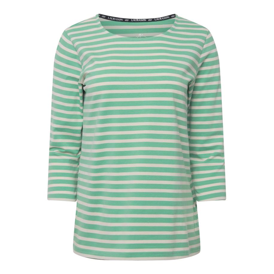 LAURASØN LAURASØN Shirt grijs / mintgroen -
