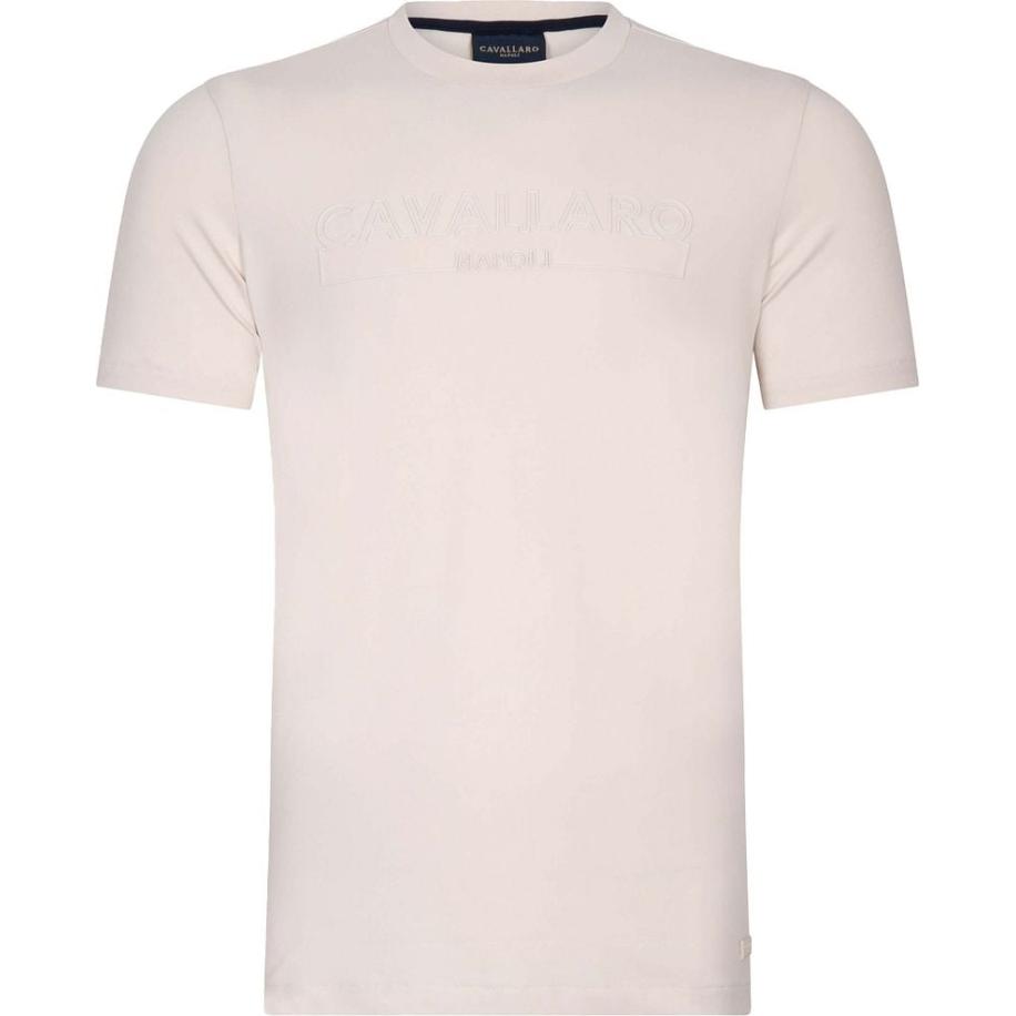 Cavallaro Beciano T-Shirt Logo Ecru Bruin