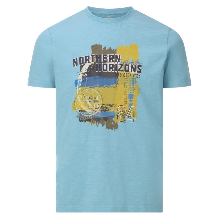 jan vanderstorm Jan Vanderstorm Shirt Norheim lichtblauw / geel -