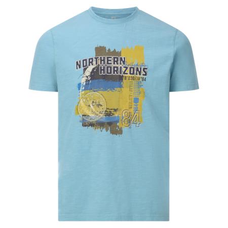 jan vanderstorm Jan Vanderstorm Shirt Norheim lichtblauw / geel