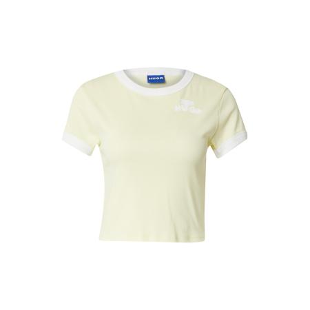 Hugo Boss HUGO Shirt Dalia pasteelgeel / wit