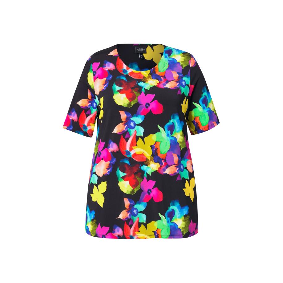 Ulla Popken Ulla Popken Shirt neonblauw / neongroen / pink / zwart -