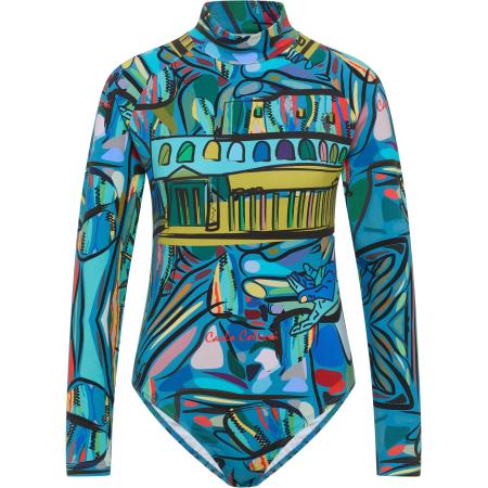 carlo colucci Carlo Colucci Shirt body De Vita turquoise / geel / groen / rood