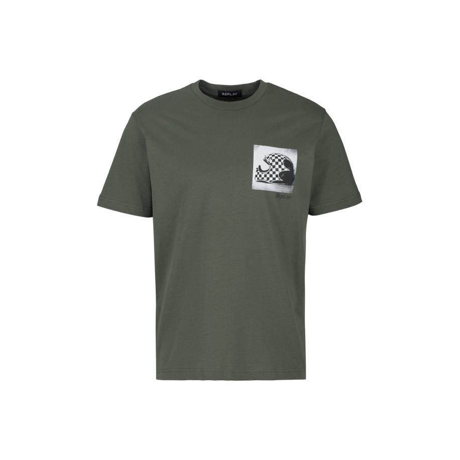 Replay REPLAY Shirt kaki / zwart / wit -