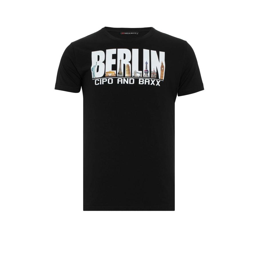 Cipo & Baxx CIPO & BAXX Shirt zwart / wit -