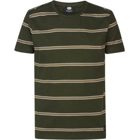 Petrol T-Shirt Rugby Gestreept Donkergroen