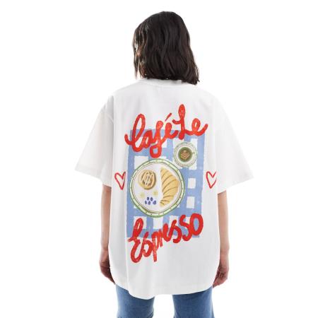 ASOS DESIGN Oversized T-shirt met print in wit