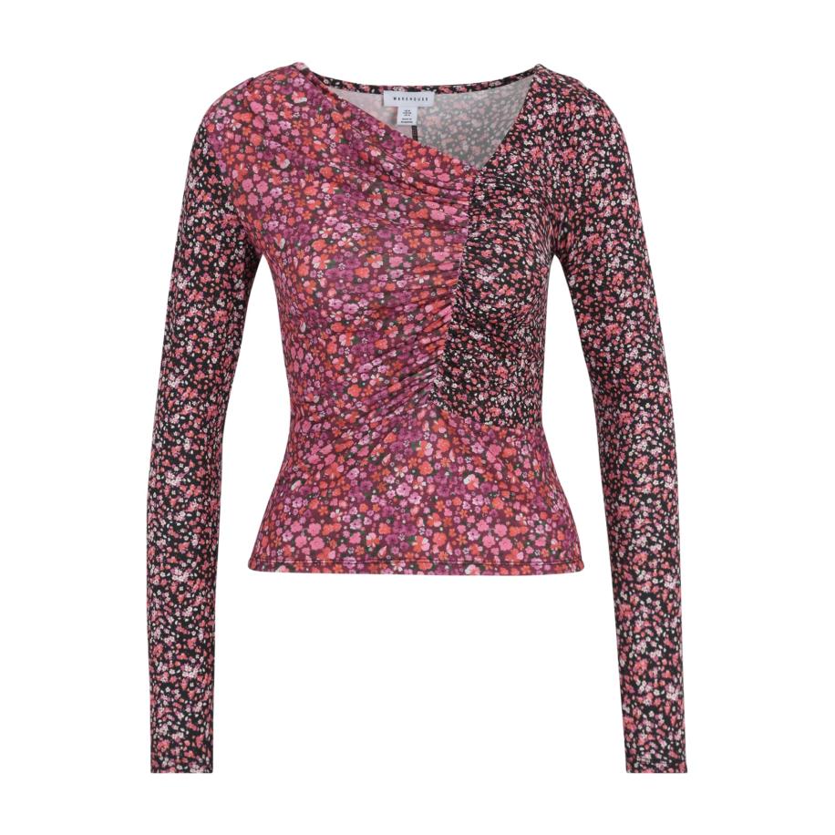 Warehouse Warehouse Shirt donkeroranje / pink / donkerroze / zwart / wit -