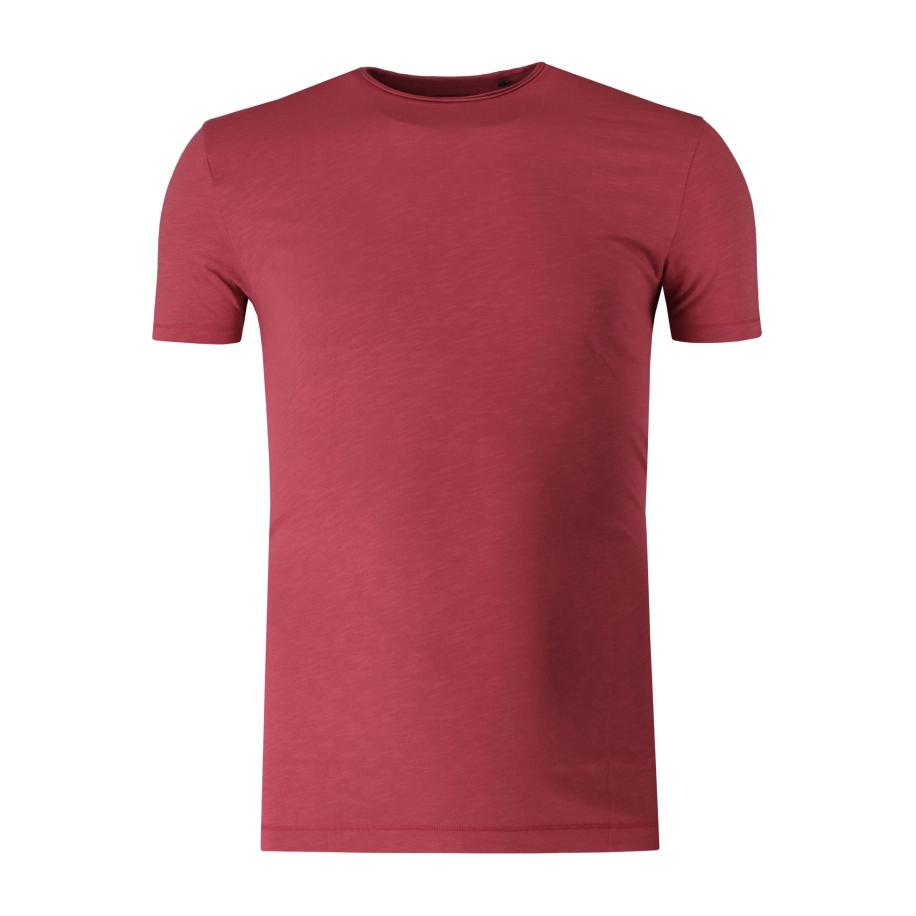 Marvelis Casual T-Shirt ronde hals chianti, Effen Rood