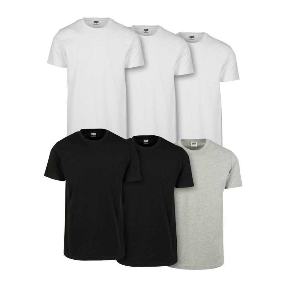Urban Classics Urban Classics Shirt grijs gemêleerd / zwart / wit -