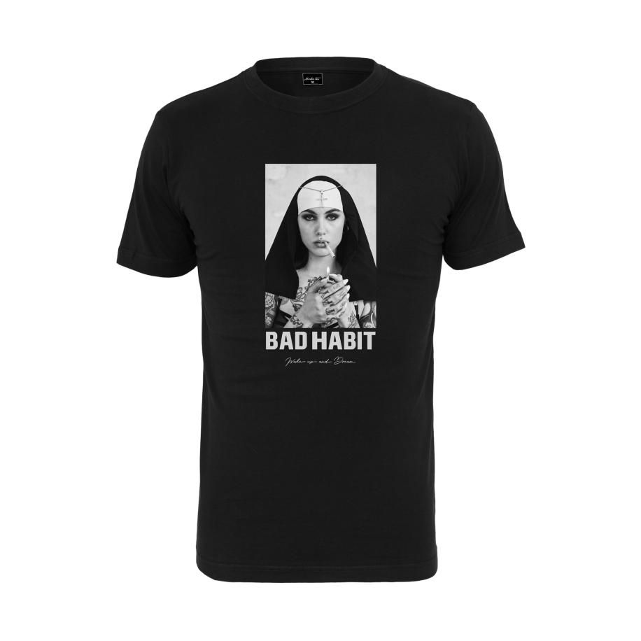 mister tee Mister Tee Shirt Bad Habit grijs gemêleerd / zwart / wit -