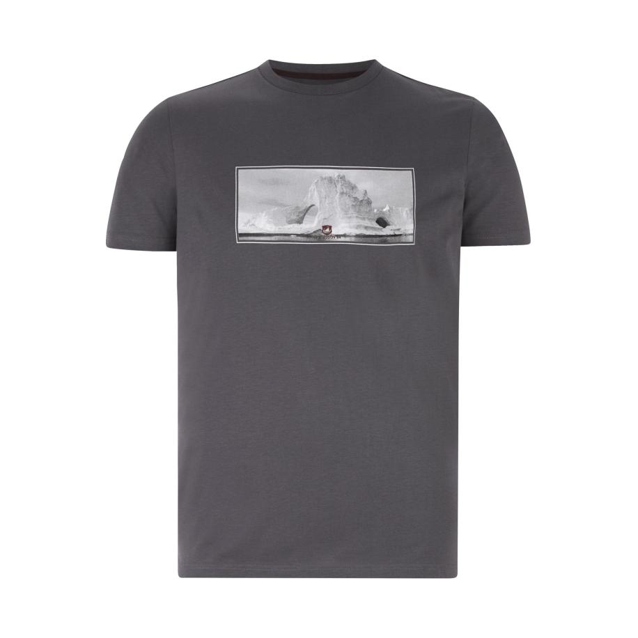 Jan Vanderstorm T-Shirt ronde hals donkergrijs, Bedrukt Grijs