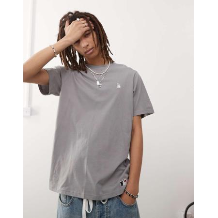 47 Brand - T-shirt met mini 'LA Dodgers' in grijs