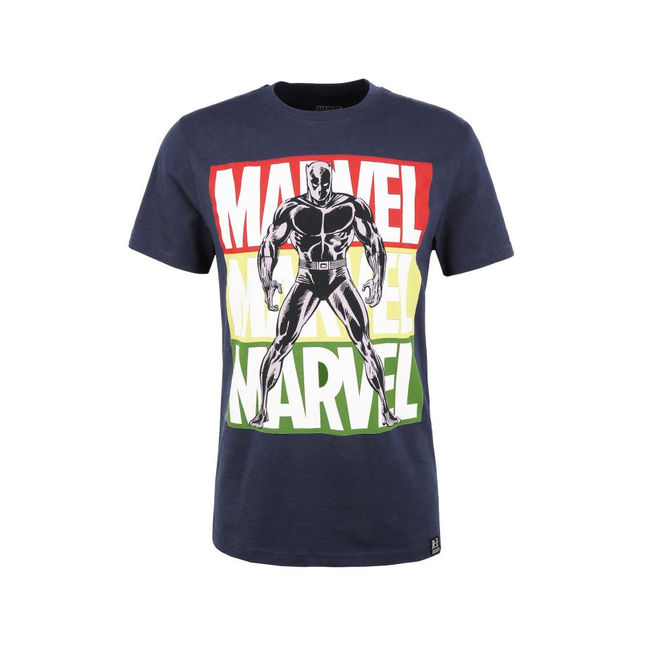 Recovered Recovered Shirt Marvel Black Panther Pop Art donkerblauw -