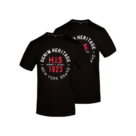 H.I.S H.I.S Shirt Denim Heritage Big Logo zwart