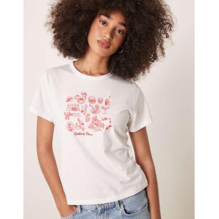 Abercrombie & Fitch T-shirt met korte mouwen en grafische print in wit