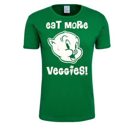 LOGOSHIRT Shirt Looney Tunes - Eat More Veggies groen / wit