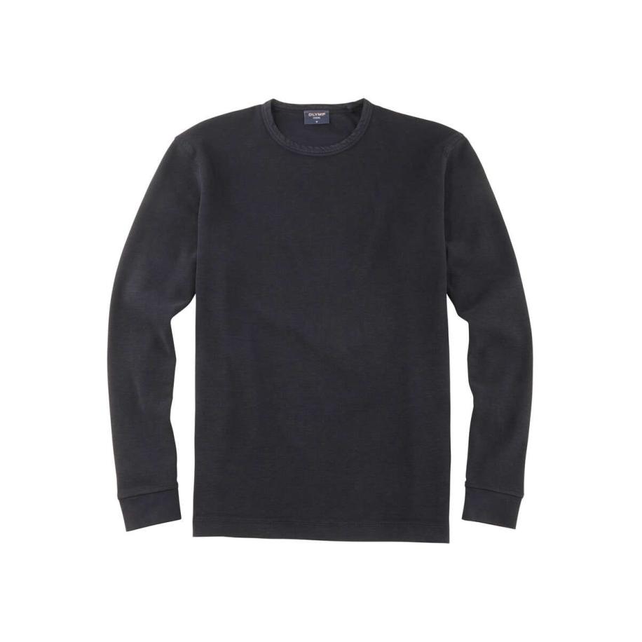 OLYMP Casual T-Shirt ronde hals zwart, Effen Zwart