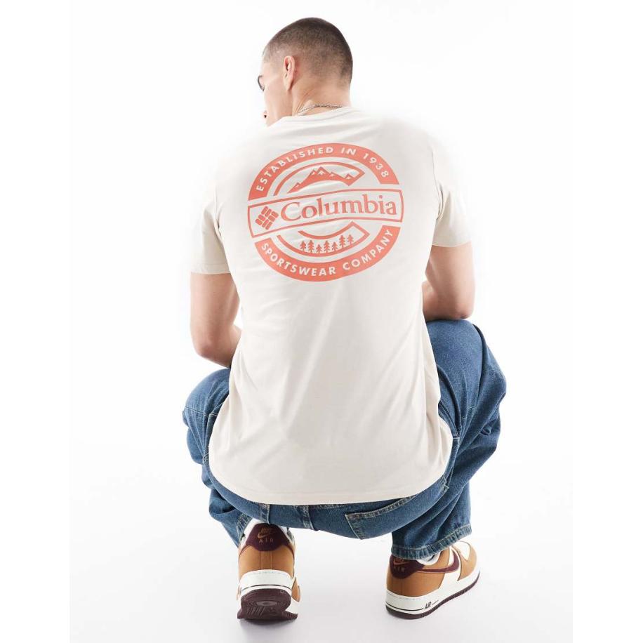 Columbia - Rapid Ridge II - T-shirt met print op de achterkant in beige-Neutraal Multicolor