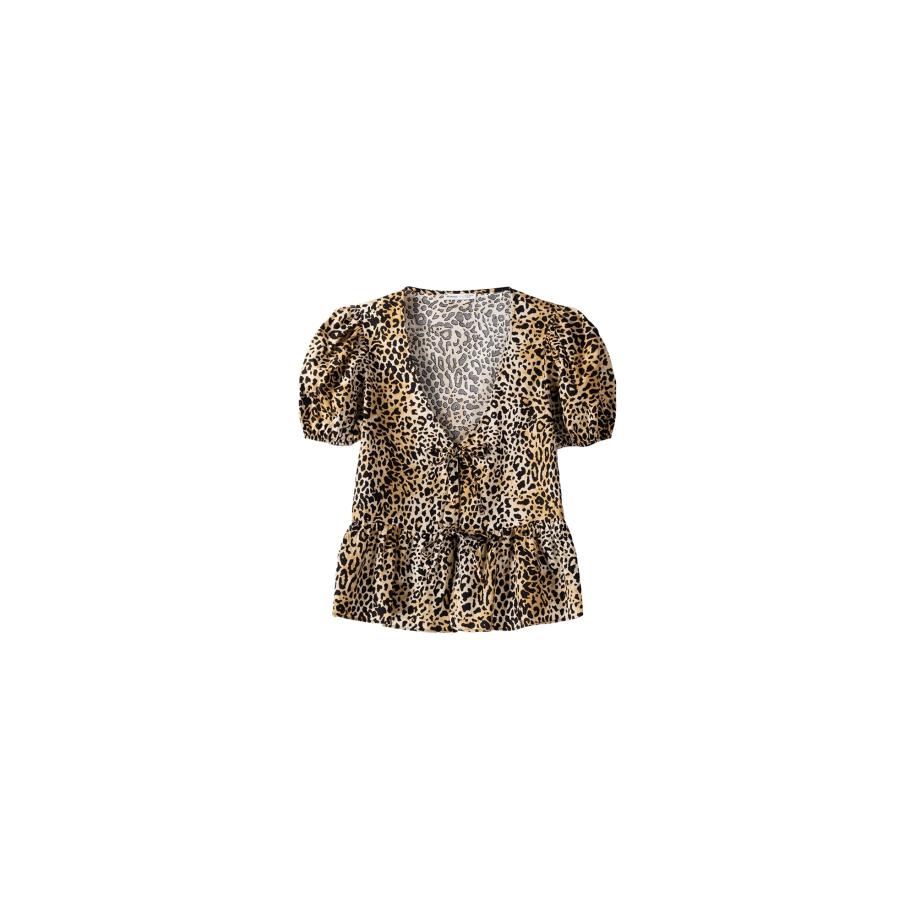 Bershka Bershka Shirt beige / camel / zwart -