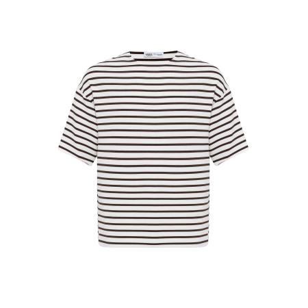 VAMOS CLO Shirt bruin / wit