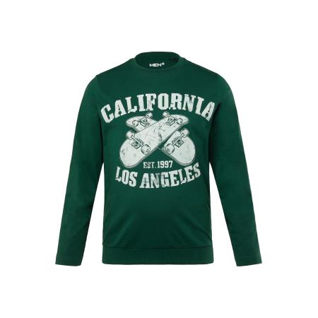 men plus Men Plus Shirt donkergroen / wit gemêleerd