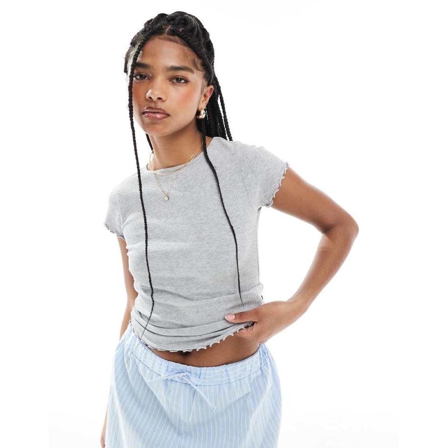 New Look Babylock T-shirt in grijs Grijs