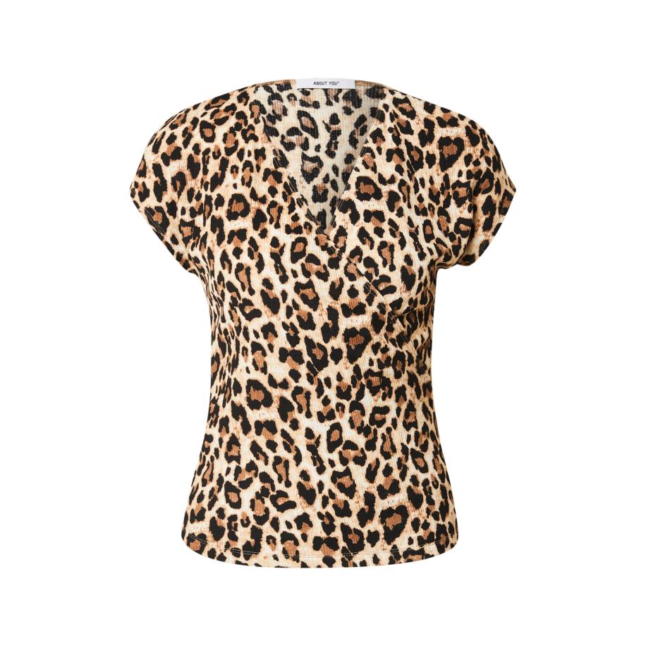 ABOUT YOU ABOUT YOU Shirt Isabella beige / camel / zwart / wit -