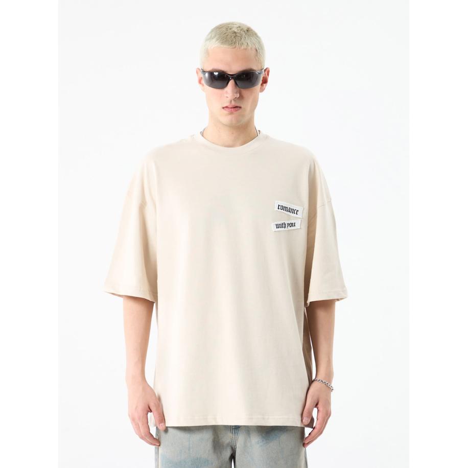 VAMOS CLO Shirt stone grey / wit Bruin