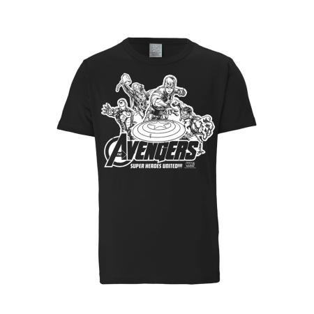 LOGOSHIRT Shirt Marvel Comics - Avengers zwart / wit