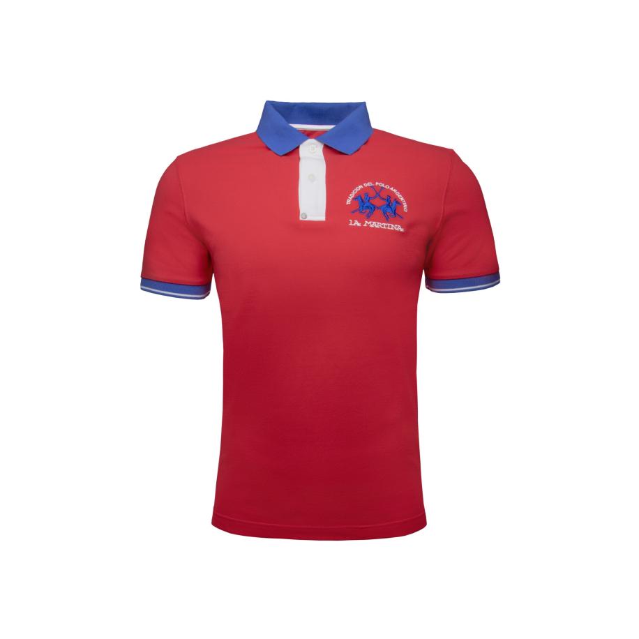 La Martina La Martina Shirt MAP005 blauw / rood / wit -