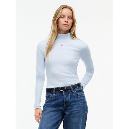 Tommy Jeans Slim Fit Longsleeve T-Shirt Met Opstaande Hals