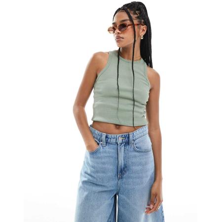 New Look Racer hemdje in kaki-Groen