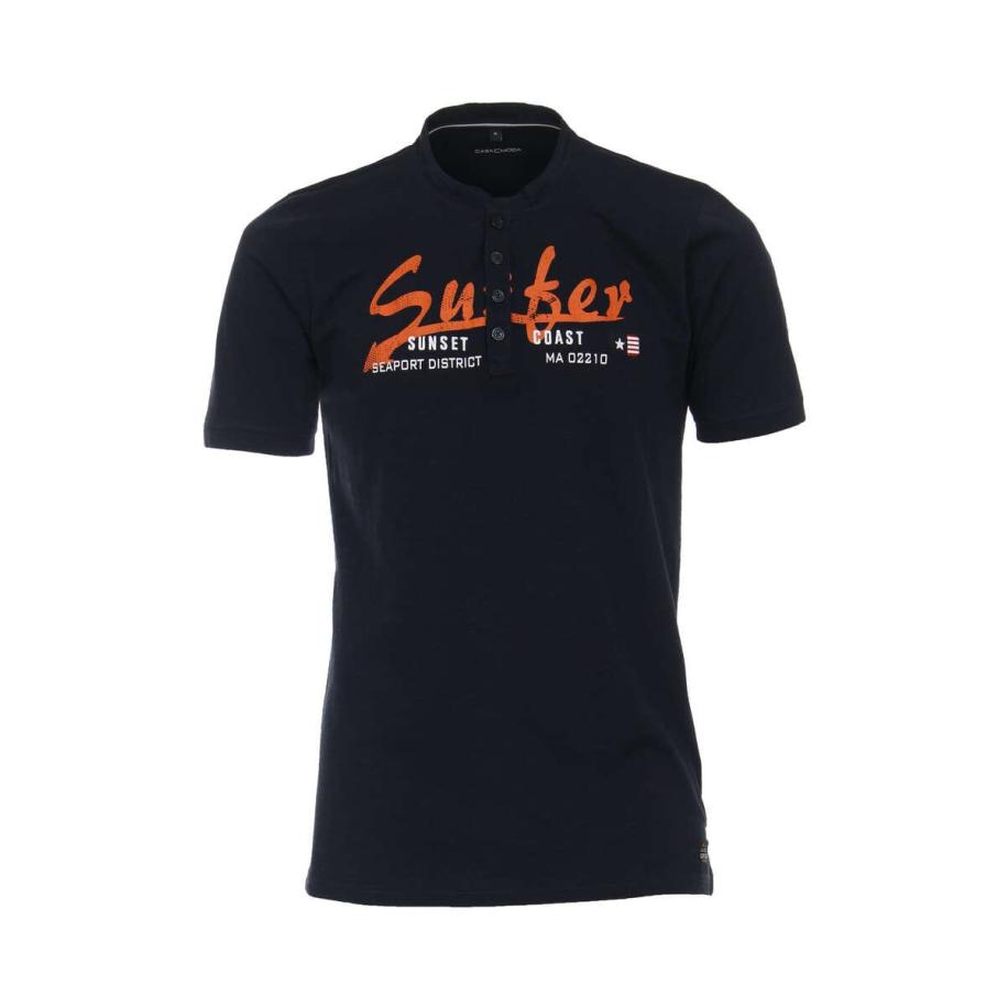 Casa Moda T-Shirt donkerblauw, Effen Blauw