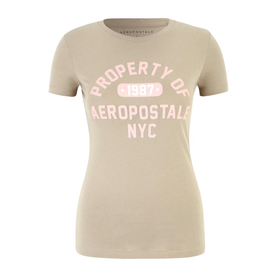 Aeropostale AÉROPOSTALE Shirt lichtbruin / rosa / wit -