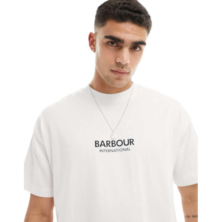 Barbour International - Formula - Oversized T-shirt in wit, exclusief bij ASOS Wit