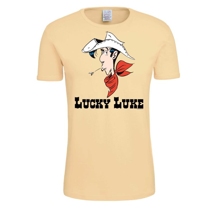 LOGOSHIRT Shirt Lucky Luke Portrait beige Bruin