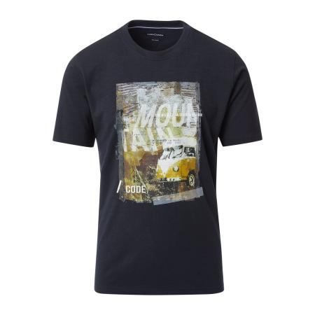 Casa Moda T-Shirt ronde hals blauw, Effen