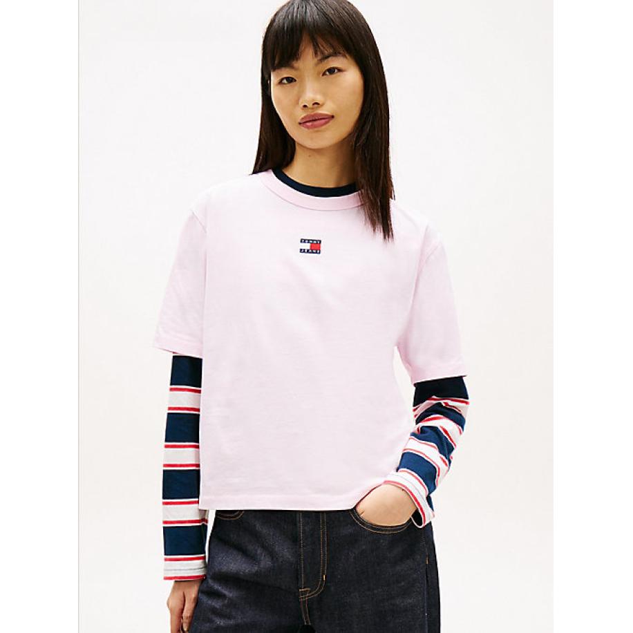 Tommy Jeans Boxy Fit T-Shirt Met Ronde Hals En Badge