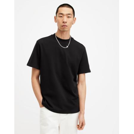 AllSaints - Nero - T-shirt met korte mouwen en ronde hals in zwart