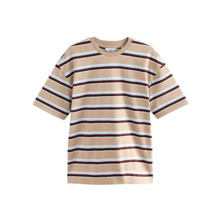 Next Next Shirt beige / lichtblauw / zwart / wit