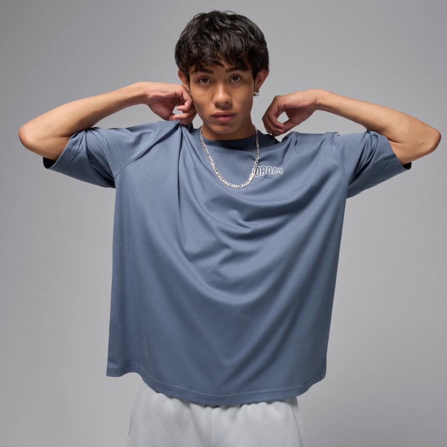 Jordan Brooklyn oversized T-shirt met korte mouwen voor heren - Blauw Blauw