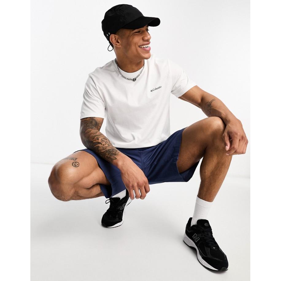 Columbia - Eenvoudig T-shirt met logo in wit Wit