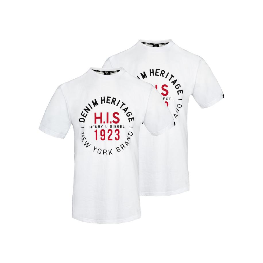 H.I.S H.I.S Shirt Denim Heritage Big Logo wit -