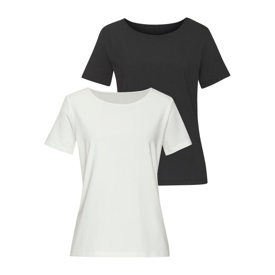 Lascana LASCANA Shirt zwart / wit -