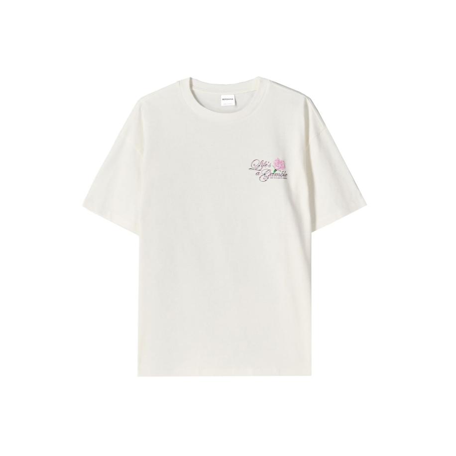 Bershka Bershka Shirt hemelsblauw / rosa / zwart / offwhite -