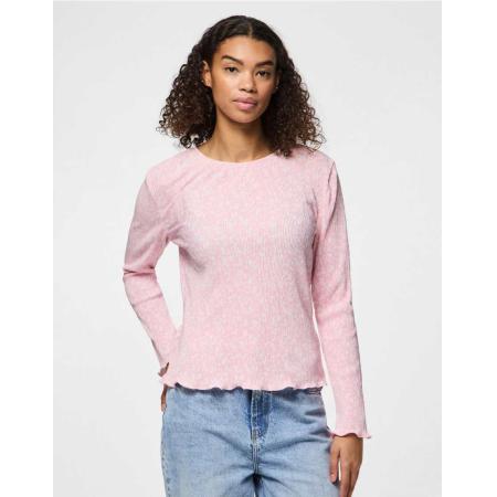 Pieces Top met lange mouwen in lepelaar roze