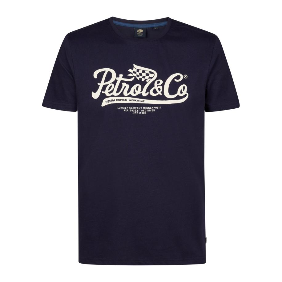 Petrol Industries Petrol Industries Shirt blauw / wolwit -