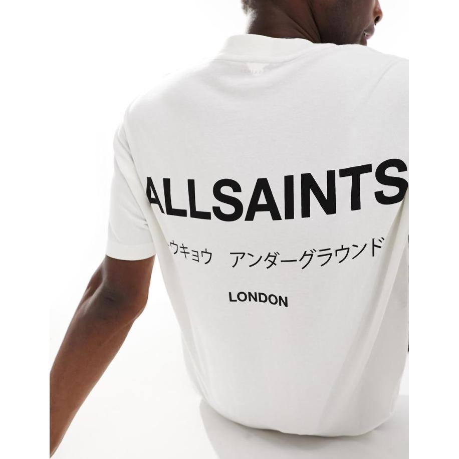 AllSaints - Underground - Oversized T-shirt in wit Wit