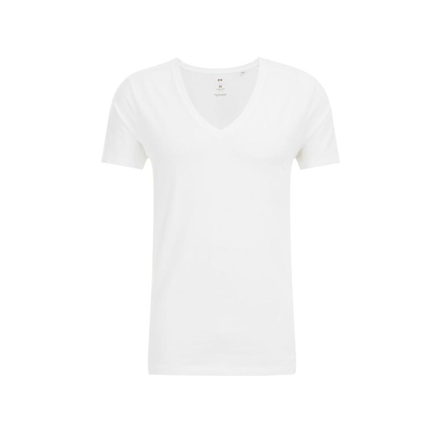 WE Fashion Heren Slim fit T-shirt met V-hals - Slim Fit - Wit - Katoen - Maat: XL Wit